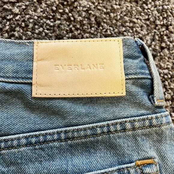 Everlane Denim Skirt vintage light blue raw hem size 24 - Picture 7 of 7